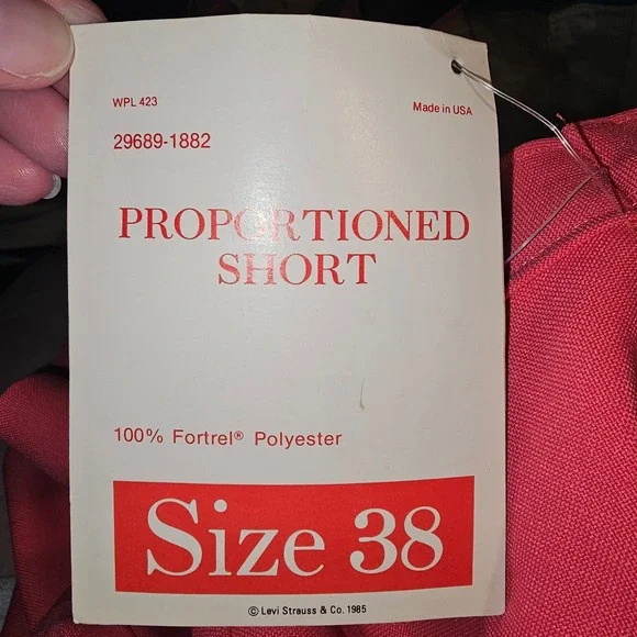 NWT Vintage 1985 Bend Over Levi Strauss & Co Womens Pink Pull On Pants 38 NOS - Picture 6 of 6